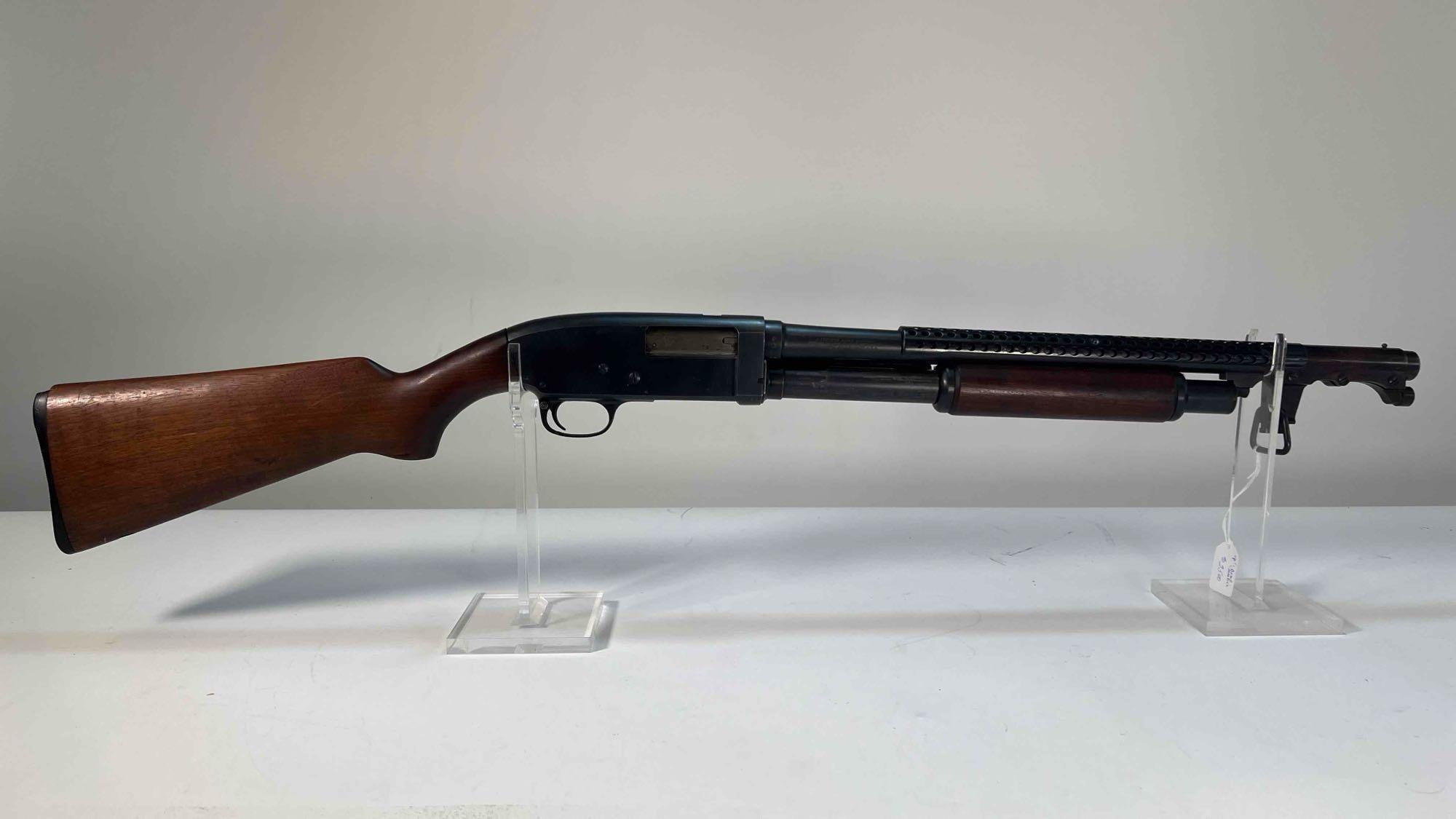 J Stevens 620 Trench 12 Gauge Shotgun - Flaming Bomb Marked Serial Number 23723 thumbnail